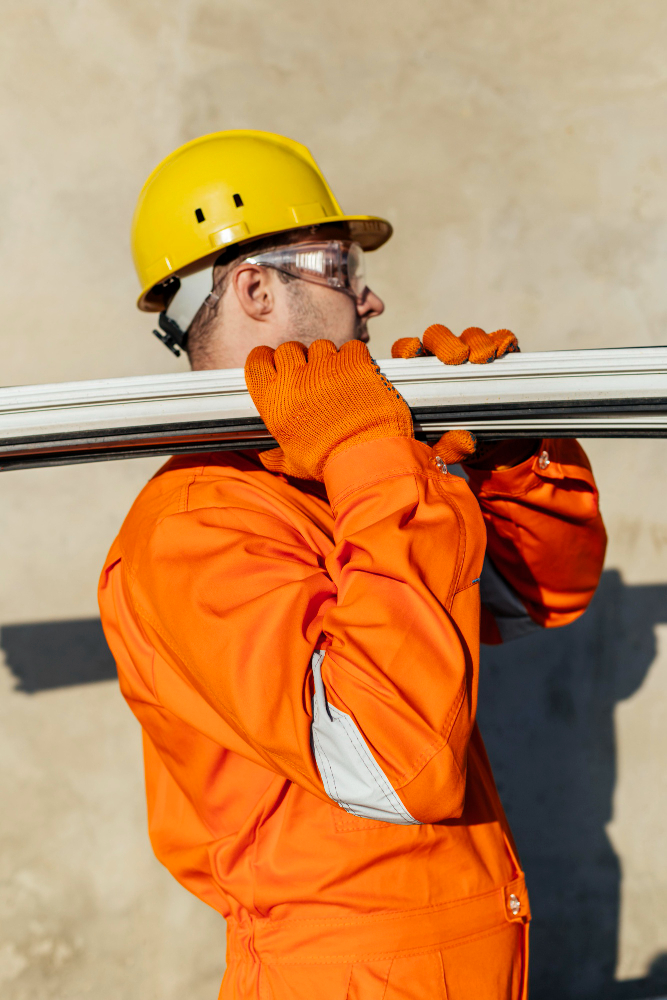 construction worker in action